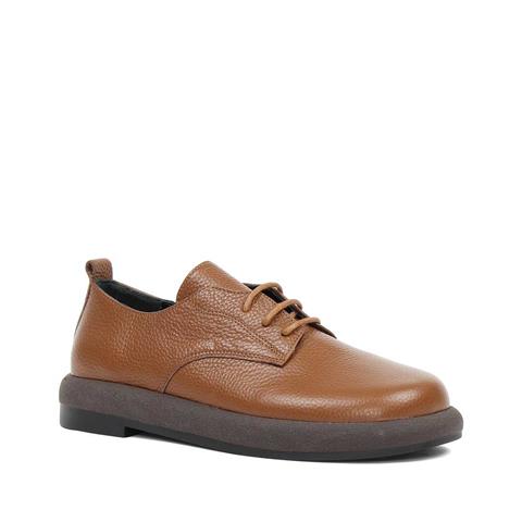 Kadın Taba Bağcıklı Kalın Tabanlı Deri Ayakkabı