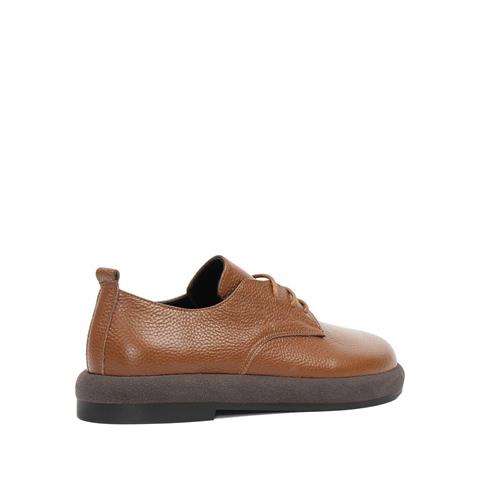 Kadın Taba Bağcıklı Kalın Tabanlı Deri Ayakkabı