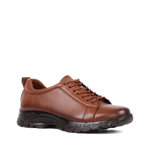 Kadın Taba Bağcıklı Kalın Tabanlı Deri Ayakkabı