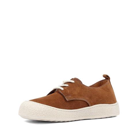 Kadın Taba Bağcıklı Kalın Tabanlı Süet Deri Ayakkabı