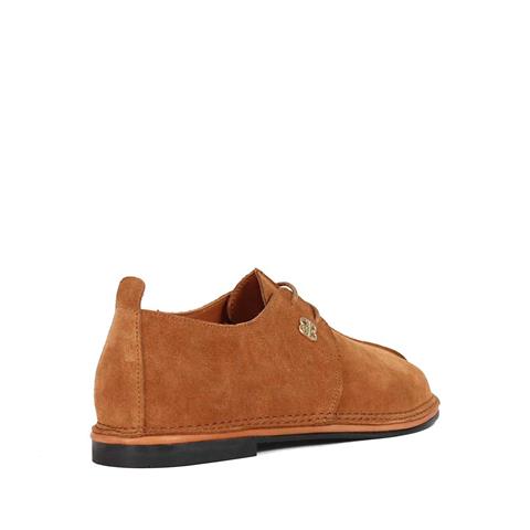 Kadın Taba Bağcıklı Süet Deri Ayakkabı