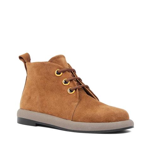 Kadın Taba Bağcıklı Süet Deri Bot