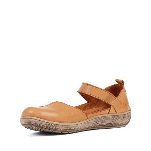 Kadın Taba Bantlı Önü Kapalı Deri Ayakkabı