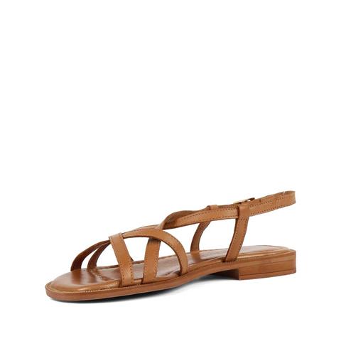 Kadın Taba Bilekten Bantlı Deri Sandalet