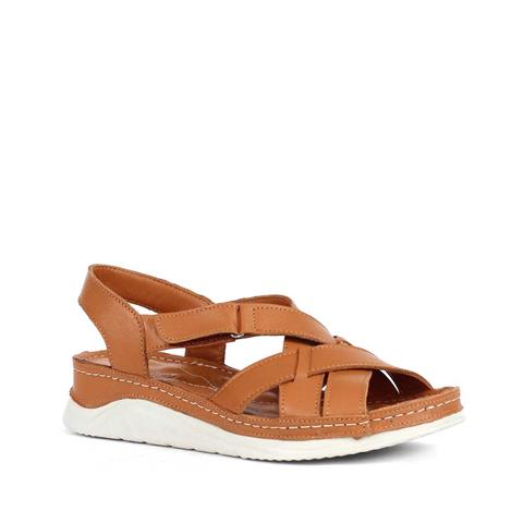 Kadın Taba Bilekten Cırt Cırtlı Gladyatör Sandalet