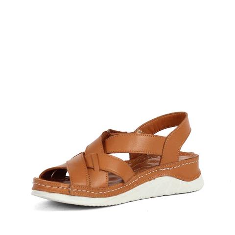 Kadın Taba Bilekten Cırt Cırtlı Gladyatör Sandalet