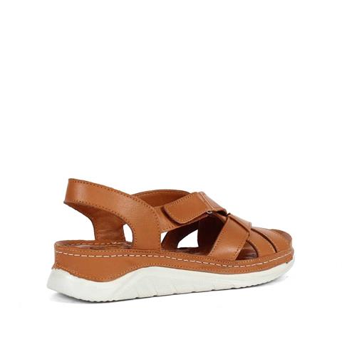 Kadın Taba Bilekten Cırt Cırtlı Gladyatör Sandalet