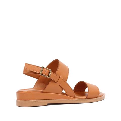 Kadın Taba Bilekten Tokalı Deri Sandalet