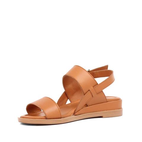 Kadın Taba Bilekten Tokalı Deri Sandalet