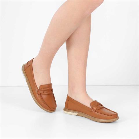 Kadın Taba Deri Ayakkabı