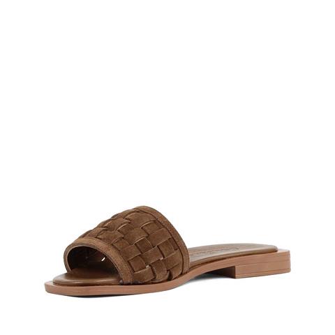 Kadın Taba Desenli Süet Deri Terlik