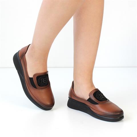 Kadın Taba Dolgu Topuklu Deri Ayakkabı