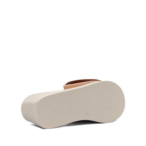 Kadın Taba Dolgu Topuklu Deri Terlik