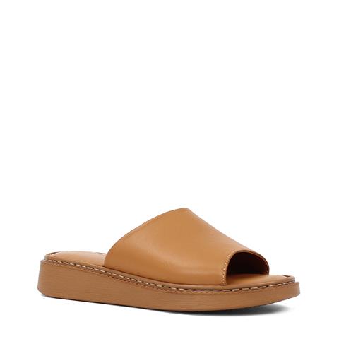 Kadın Taba Düz Deri Terlik