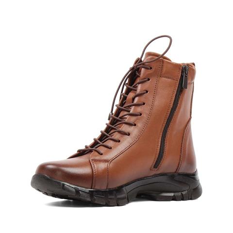 Kadın Taba Fermuarlı Deri Bot