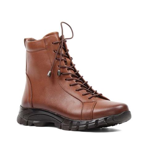 Kadın Taba Fermuarlı Deri Bot