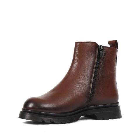 Kadın Taba Fermuarlı Deri Bot