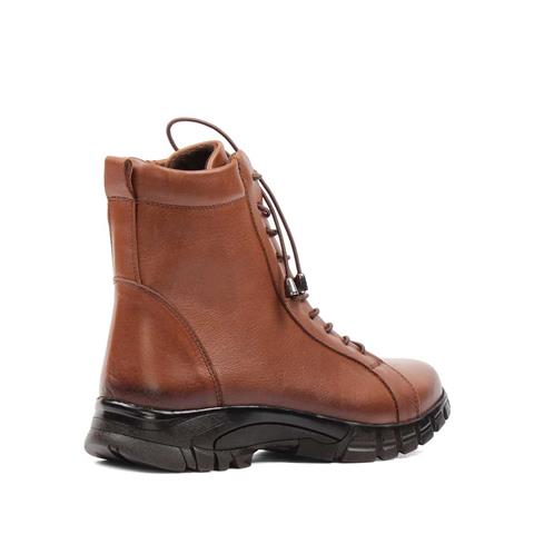 Kadın Taba Fermuarlı Deri Bot