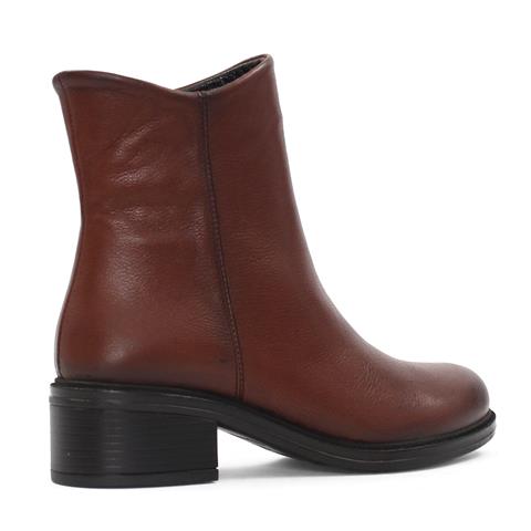 Kadın Taba Fermuarlı Deri Bot