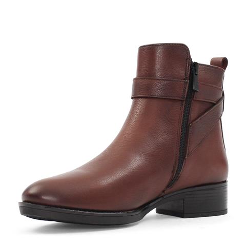 Kadın Taba Fermuarlı Toka Detaylı Deri Bot