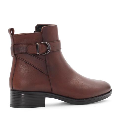 Kadın Taba Fermuarlı Toka Detaylı Deri Bot