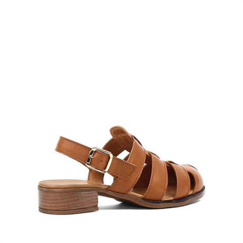 Kadın Taba Gladyatör Deri Sandalet