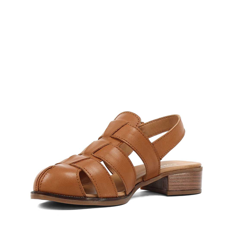 Kadın Taba Gladyatör Deri Sandalet