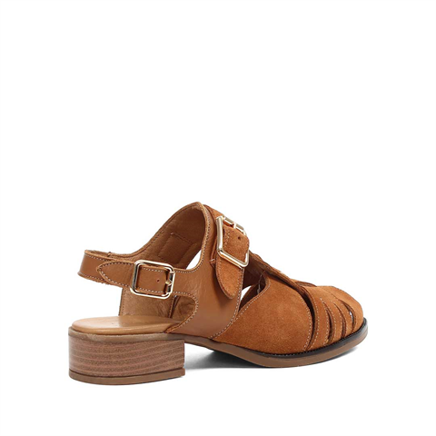 Kadın Taba Gladyatör Süet Deri Sandalet