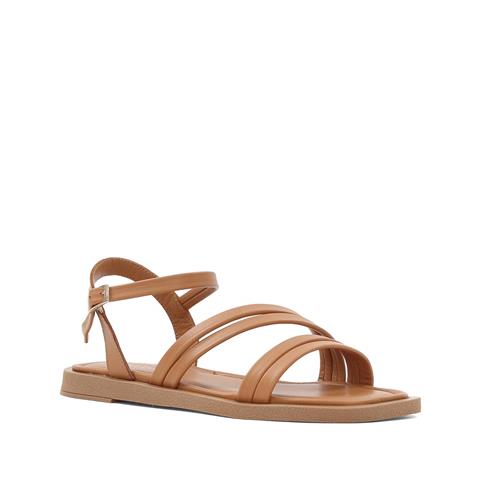 Kadın Taba İnce Bantlı Deri Sandalet