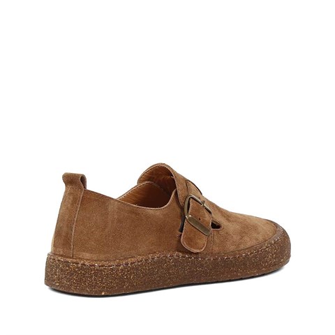 Kadın Taba Kalın Tabanlı Süet Deri Ayakkabı