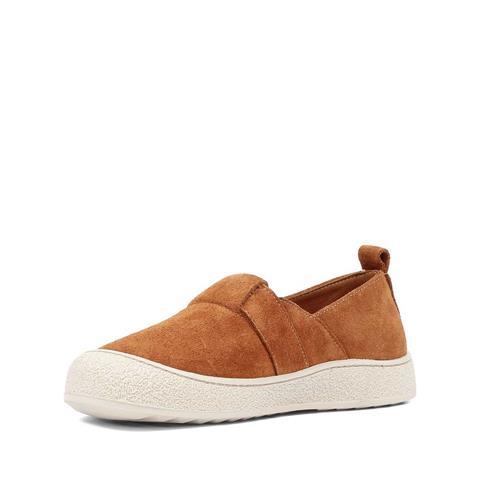 Kadın Taba Kalın Tabanlı Süet Deri Ayakkabı