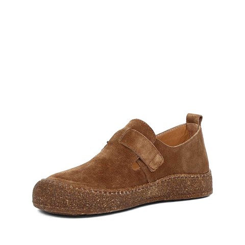 Kadın Taba Kalın Tabanlı Süet Deri Ayakkabı