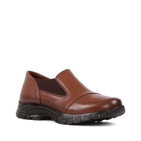 Kadın Taba Lastikli Kalın Tabanlı Deri Ayakkabı