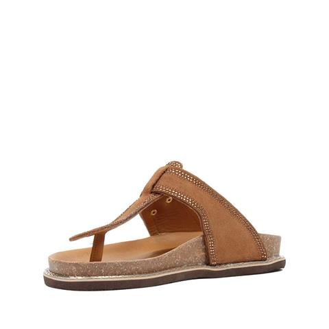 Kadın Taba Parmak Arası Süet Deri Terlik