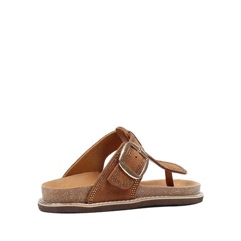 Kadın Taba Parmak Arası Süet Deri Terlik