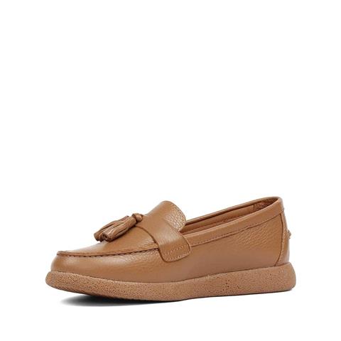 Kadın Taba Püsküllü Deri Ayakkabı