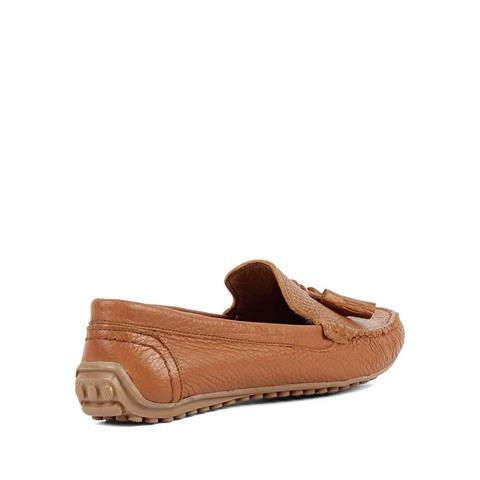 Kadın Taba Püsküllü Deri Loafer