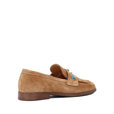 Kadın Taba Püsküllü Süet Deri Loafer