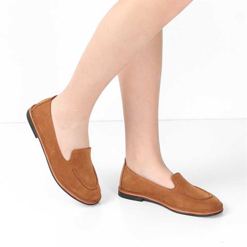 Kadın Taba Süet Deri Ayakkabı