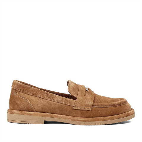 Kadın Taba Süet Deri Loafer
