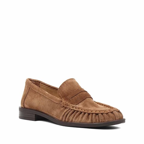 Kadın Taba Süet Deri Loafer