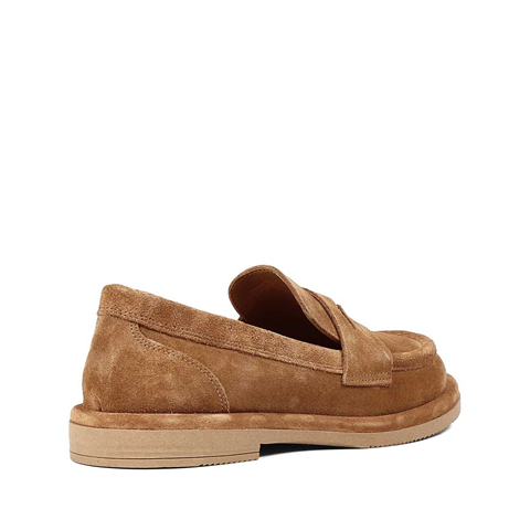 Kadın Taba Süet Deri Loafer