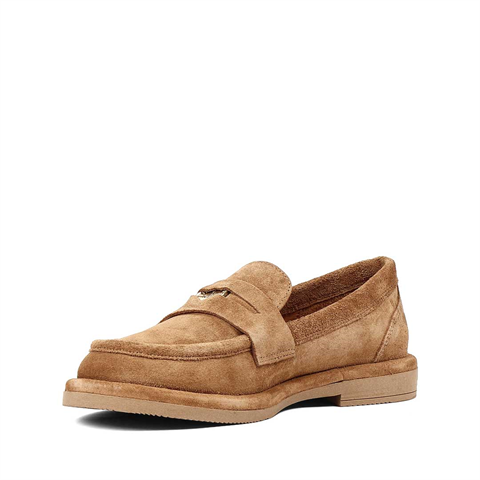 Kadın Taba Süet Deri Loafer