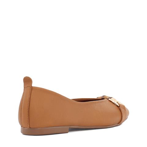 Kadın Taba Tokalı Deri Babet