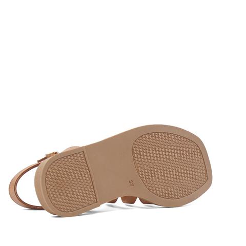 Kadın Taba Tokalı Gladyatör Deri Sandalet