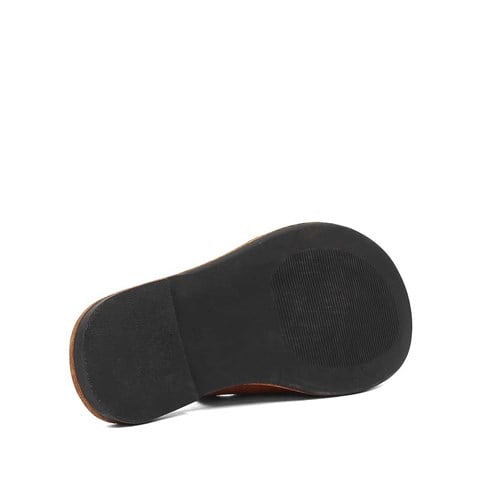 Kadın Taba Tokalı Süet Deri Terlik