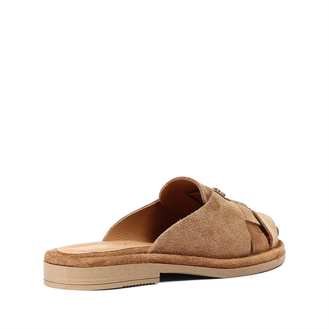 Kadın Taba Tokalı Süet Deri Terlik