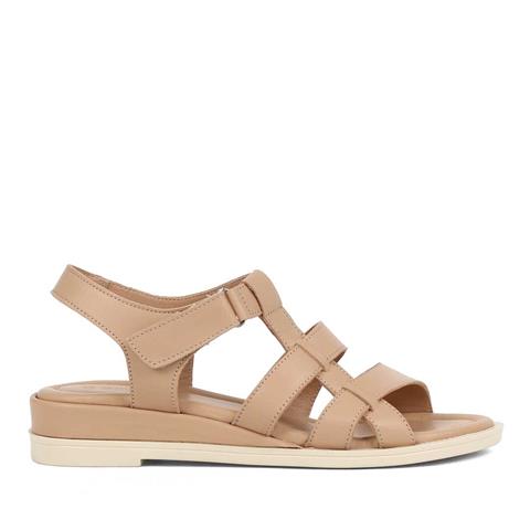 Kadın Ten Bilekten Bantlı Deri Sandalet