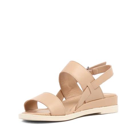 Kadın Ten Bilekten Tokalı Deri Sandalet