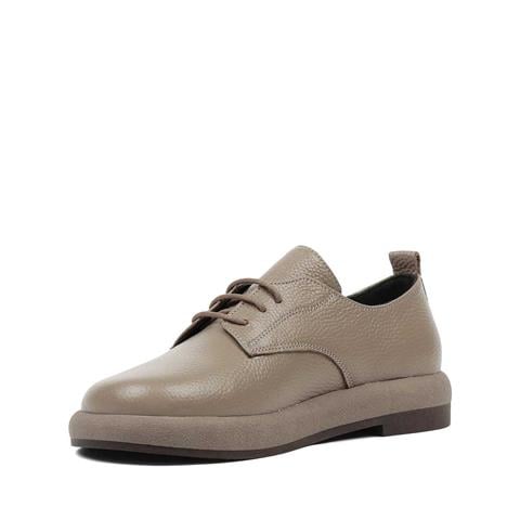 Kadın Vizon Bağcıklı Kalın Tabanlı Deri Ayakkabı